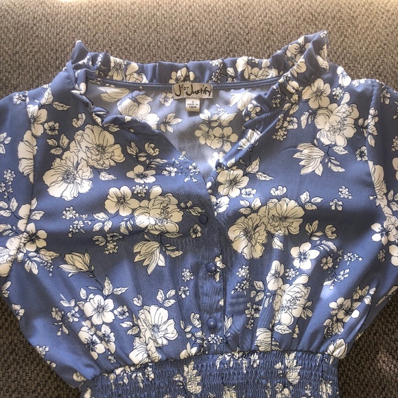 J For Justify Mini Button up Flowered Dress Small - Picture 2 of 4